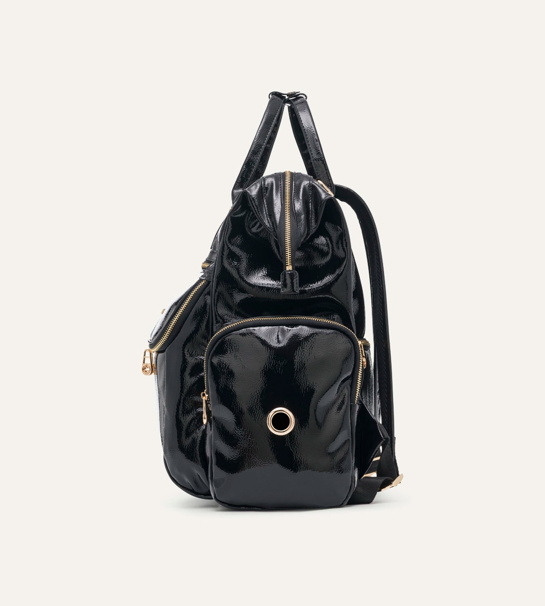 Vista Kırışık Siyah Deri Gold Bebek Bakım Çantası