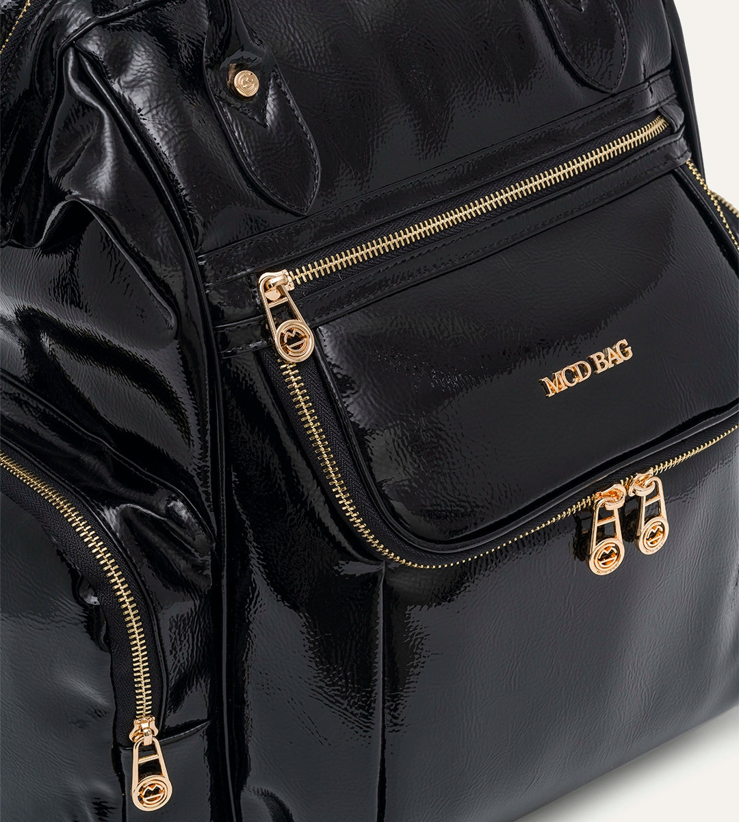 Vista Kırışık Siyah Deri Gold Bebek Bakım Çantası