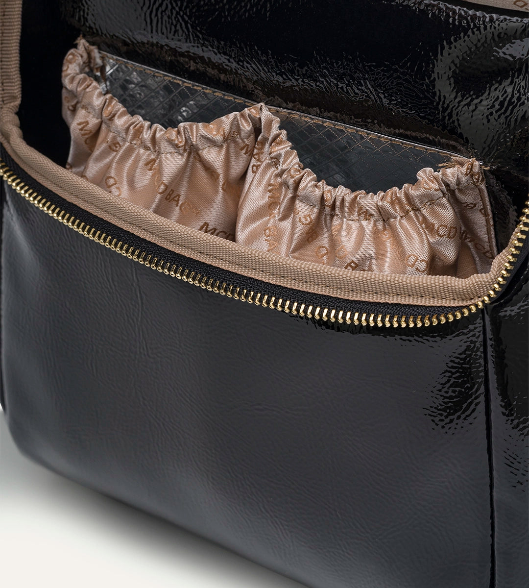 Vista Kırışık Siyah Deri Gold Bebek Bakım Çantası