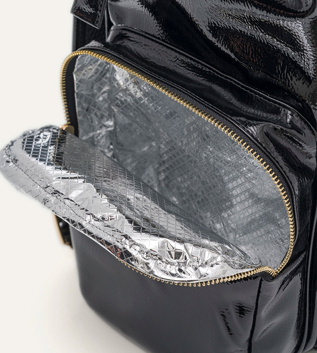 Vista Kırışık Siyah Deri Gold Bebek Bakım Çantası