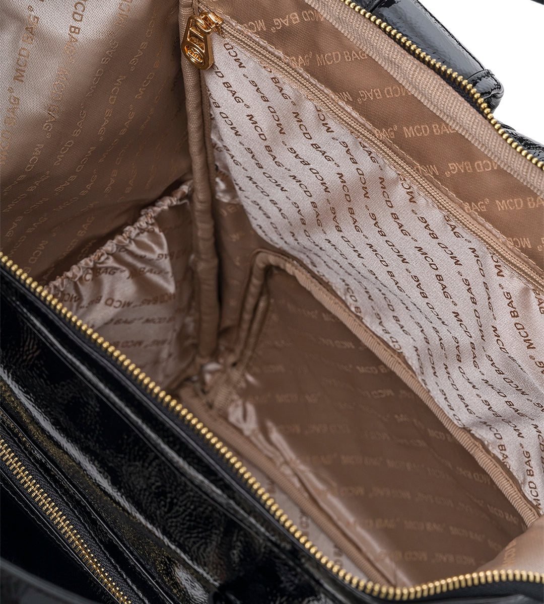 Vista Kırışık Siyah Deri Gold Bebek Bakım Çantası