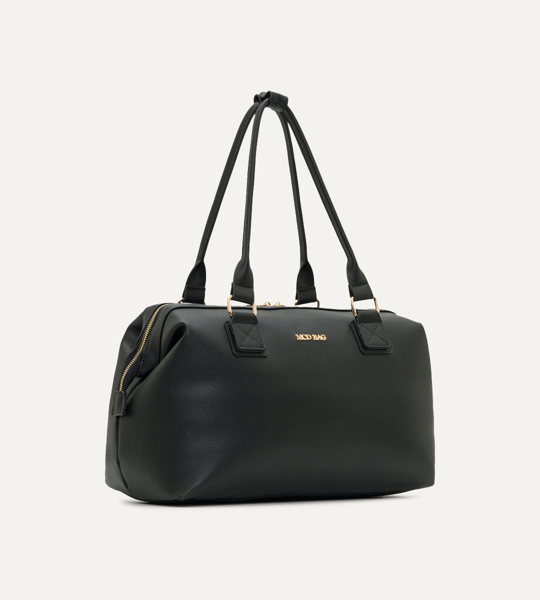 Noven Siyah E. Deri Gold Bebek Çantası