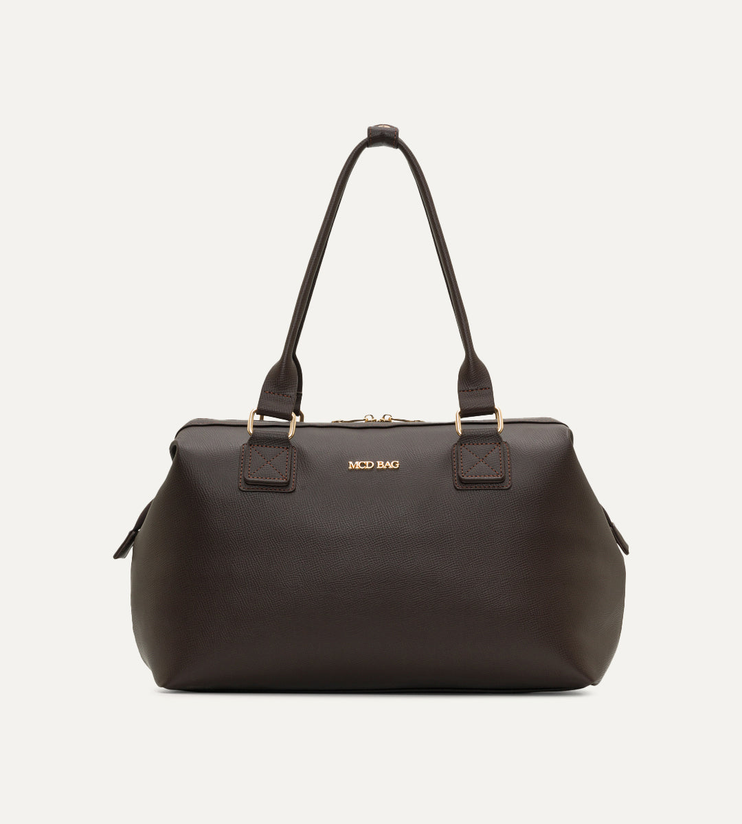 Noven Kahverengi E. Deri Gold Bebek Çantası