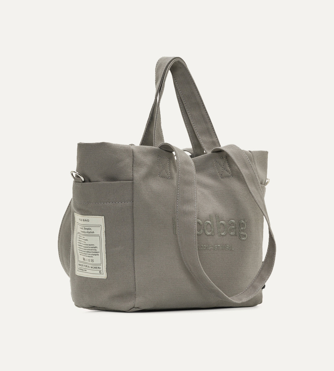 Vina Gri Kanvas Çanta Küçük