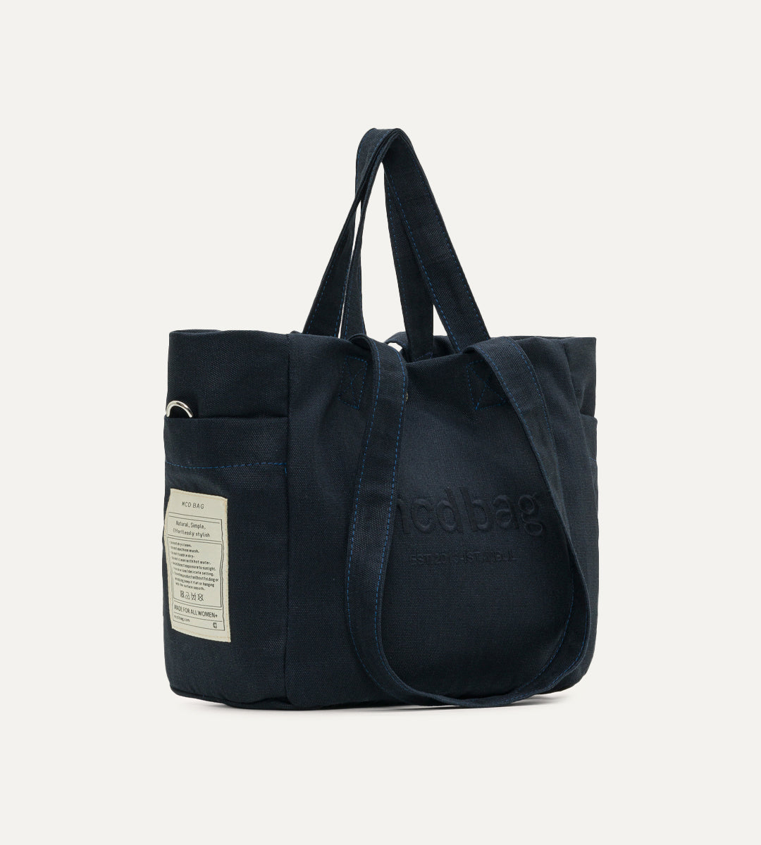 Vina Lacivert Kanvas Çanta Küçük