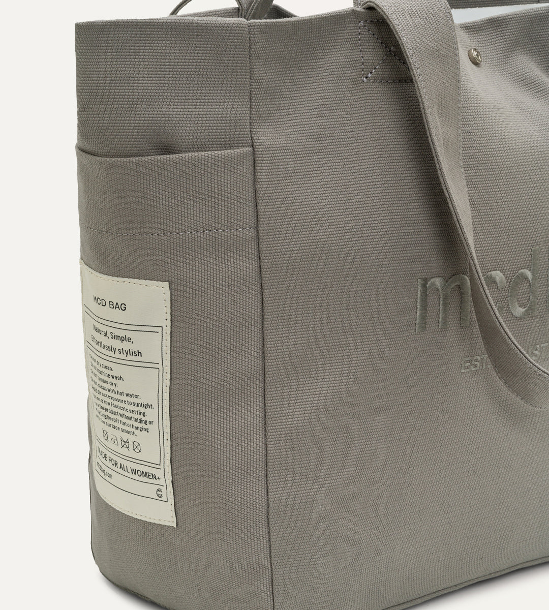 Vina Gri Kanvas Çanta Büyük