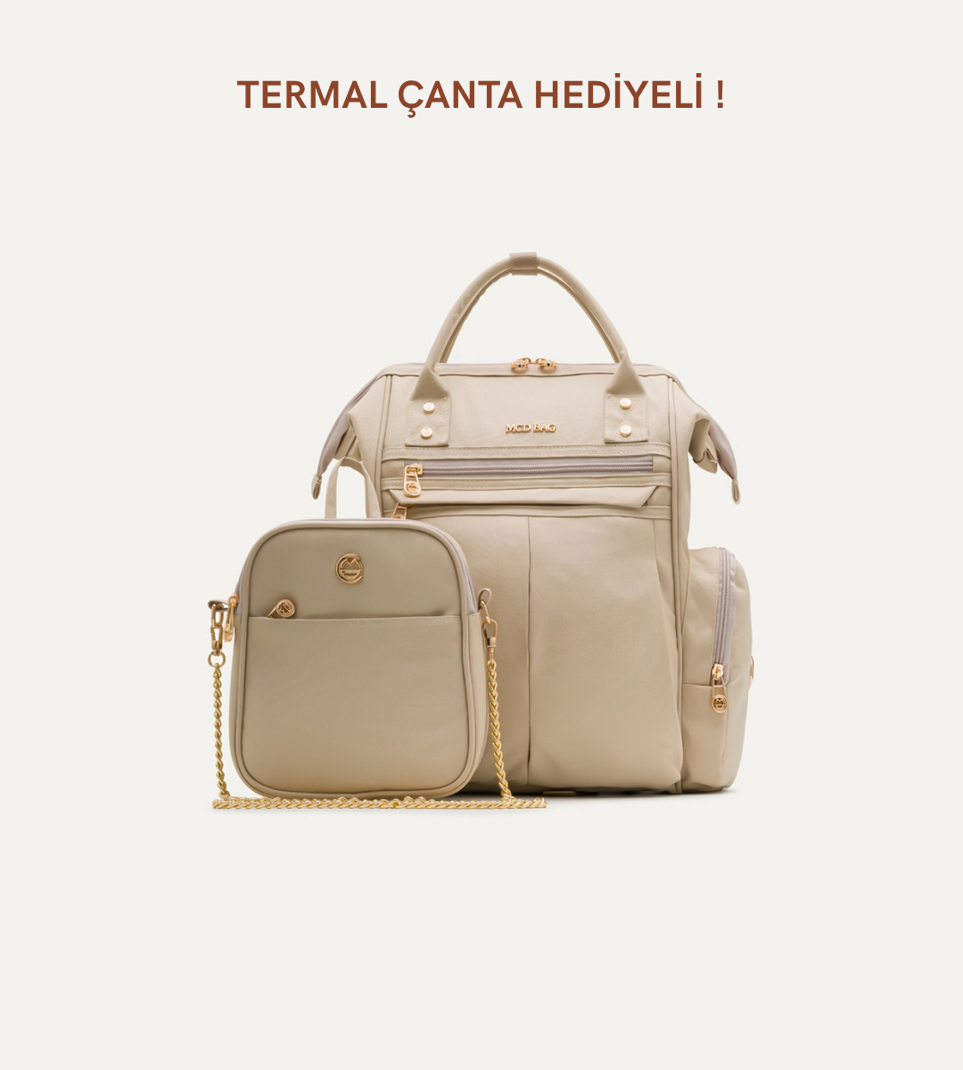 Angel Bej Kumaş Bebek Bakım Çantası