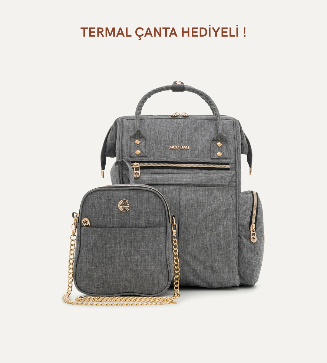 Angel Gri Kumaş Bebek Çantası