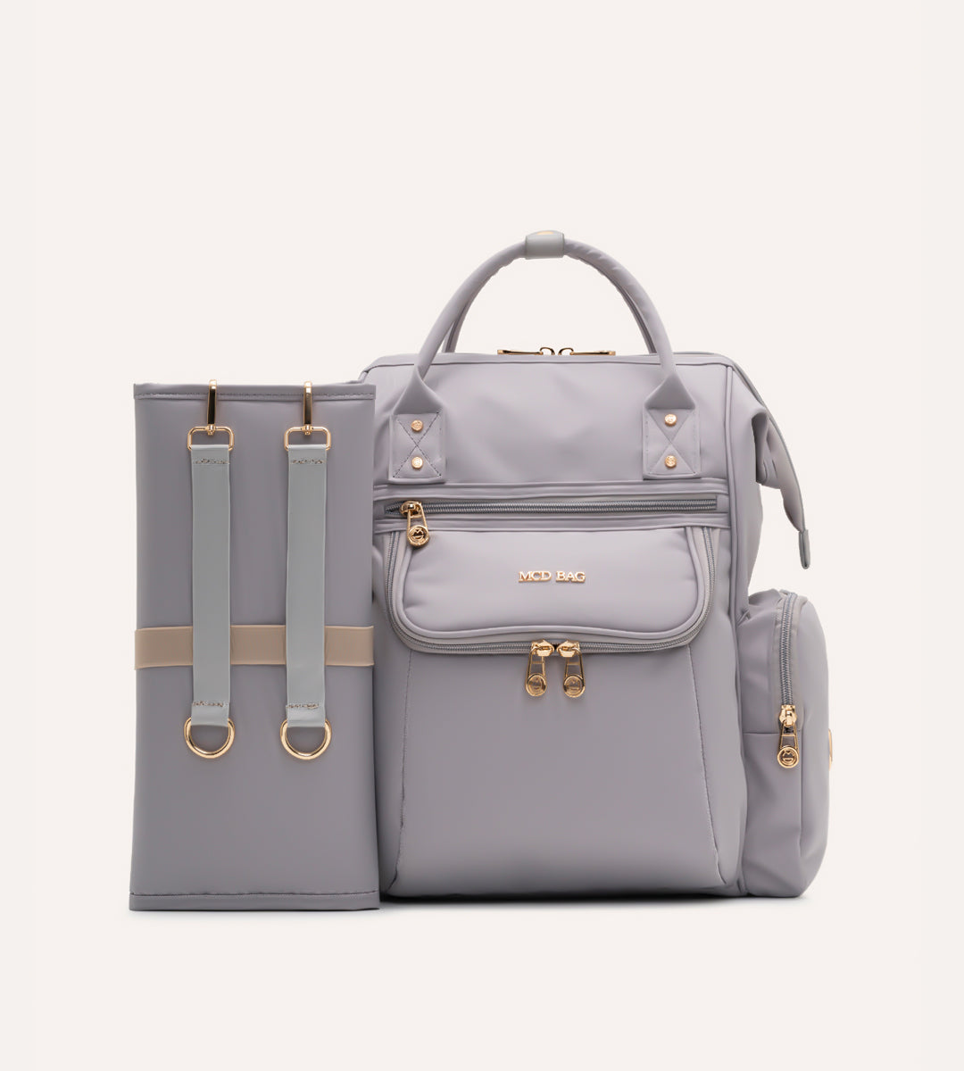 Vista Pastel Gri Gold Kumaş Bebek Çantası