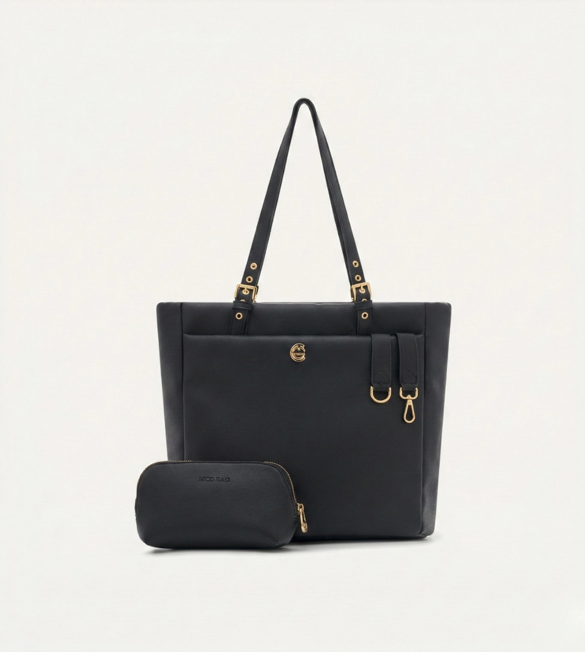 Minore Siyah E. Deri Gold Bebek Çantası