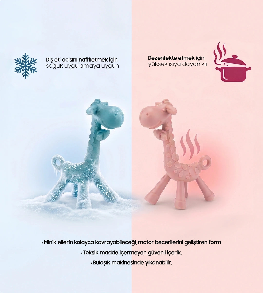 Zürafa Figürlü Bebek Diş Kaşıyıcı Yeşil
