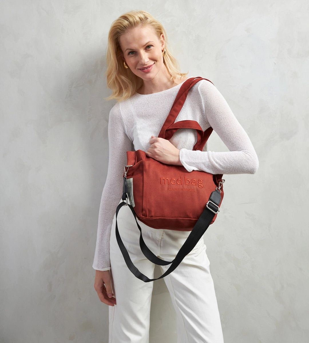 Vina Kiremit Kanvas Çanta Küçük