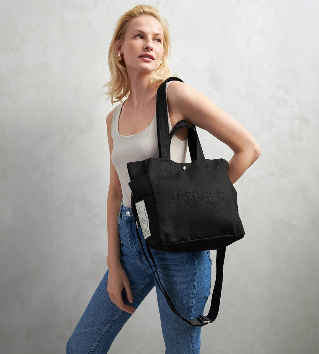 Vina Siyah Kanvas Çanta Küçük