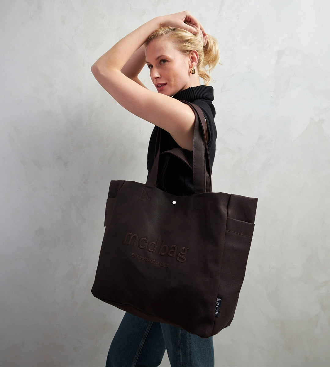 Vina Kahverengi Kanvas Çanta Büyük