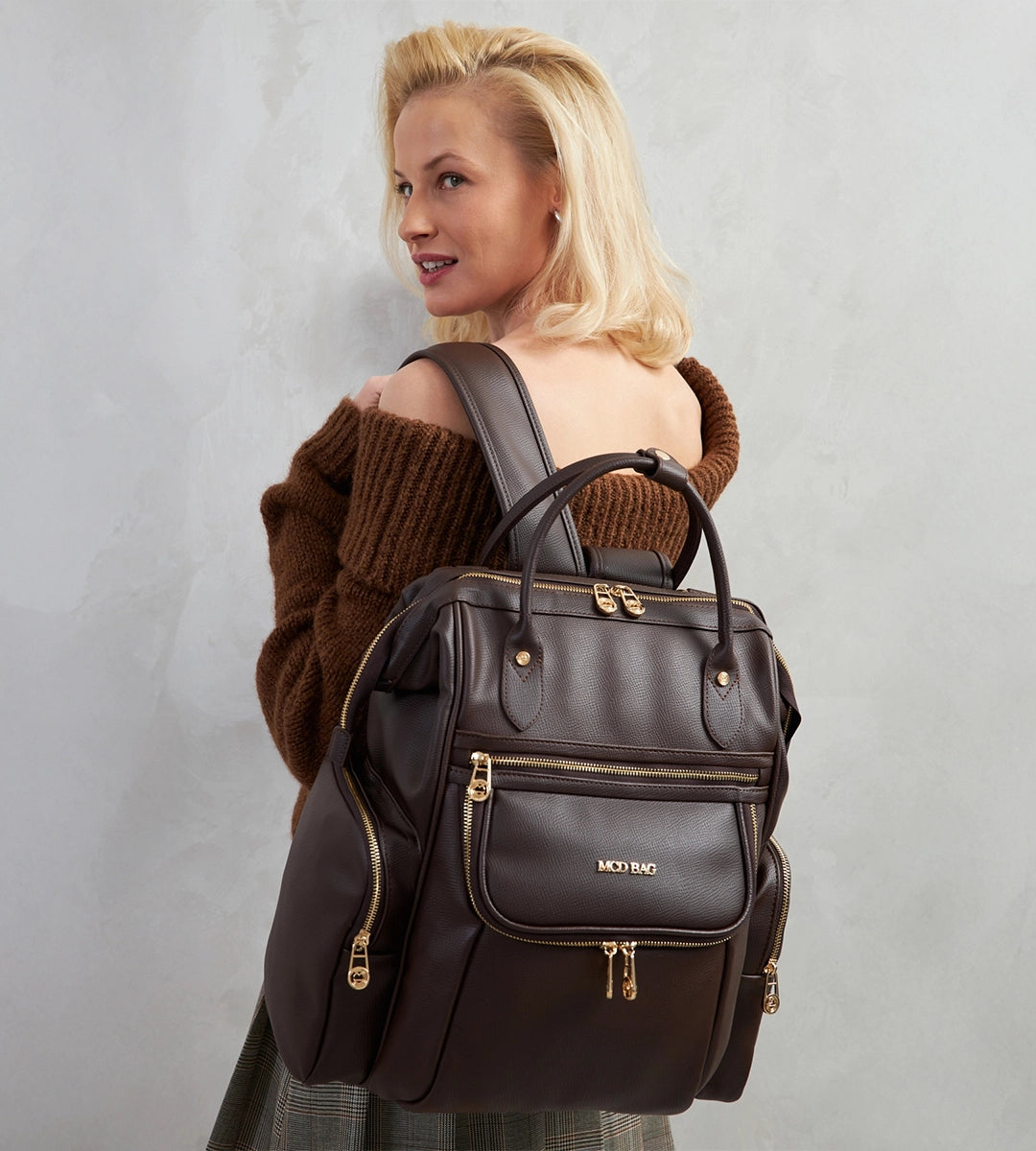 Vista Kahverengi E. Deri Gold Bebek Bakım Çantası