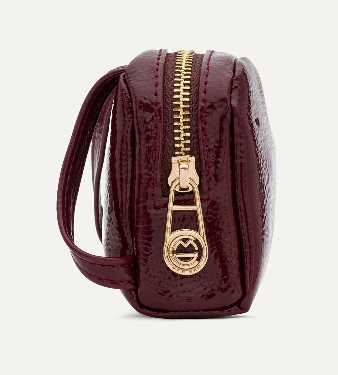 Flora Vişne Kırışık Deri Charm