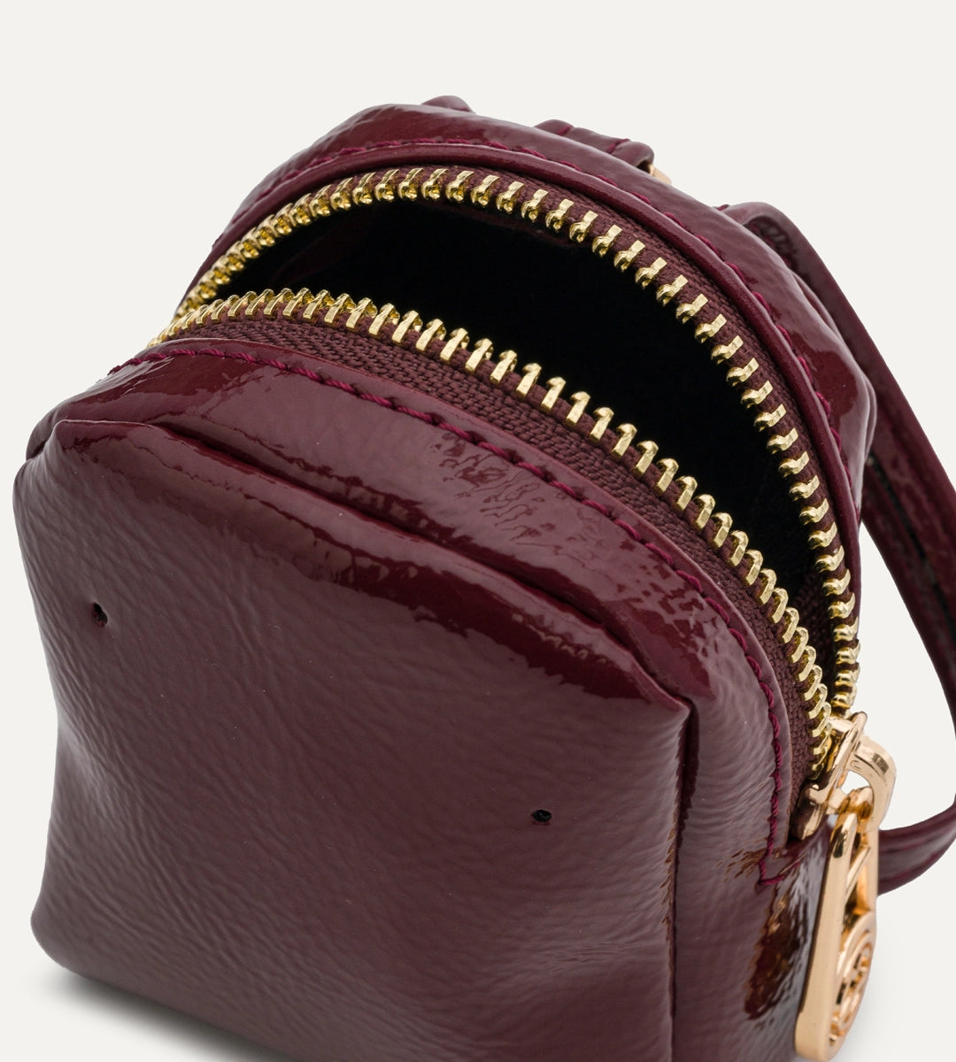 Flora Vişne Kırışık Deri Charm