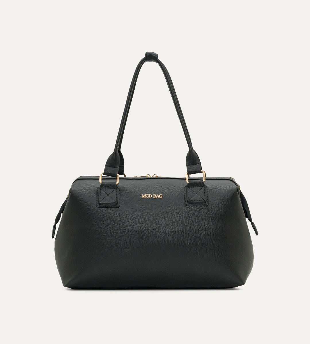 Noven Siyah E. Deri Gold Bebek Çantası