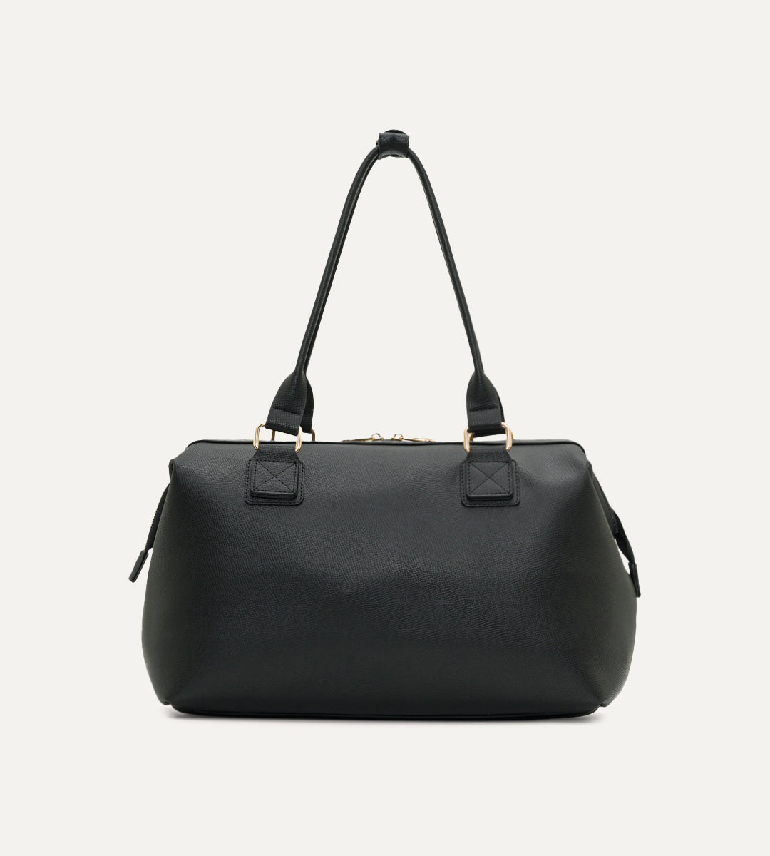 Noven Siyah E. Deri Gold Bebek Çantası