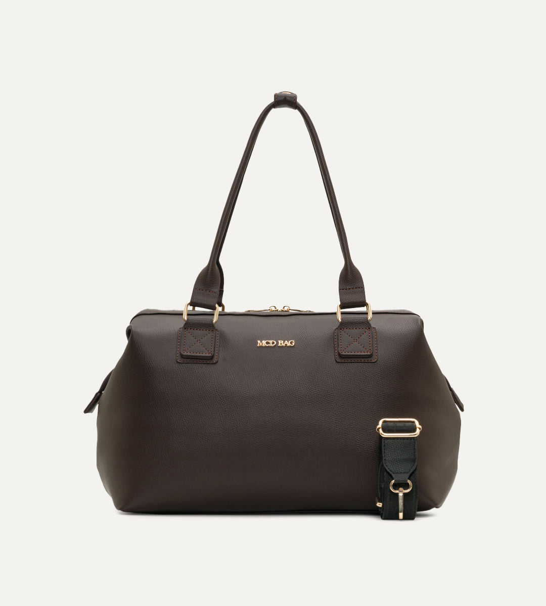 Noven Kahverengi E. Deri Gold Bebek Çantası