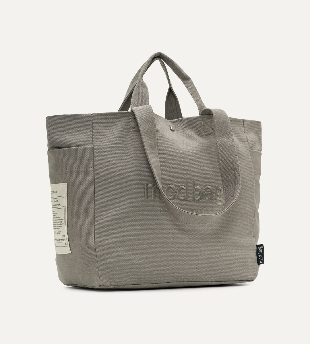 Vina Gri Kanvas Çanta Büyük