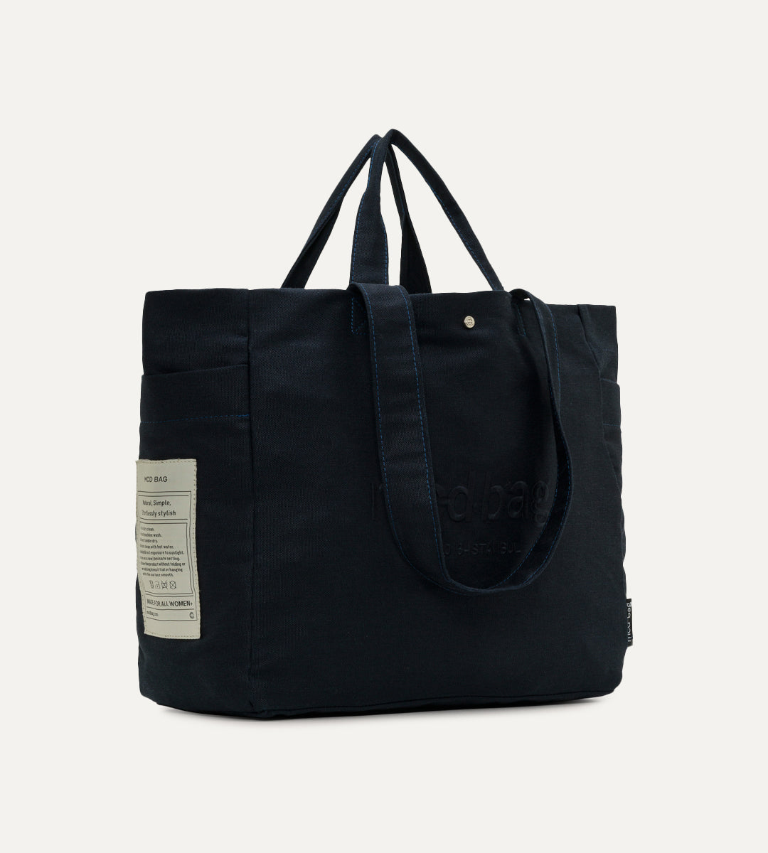 Vina Lacivert Kanvas Çanta Büyük