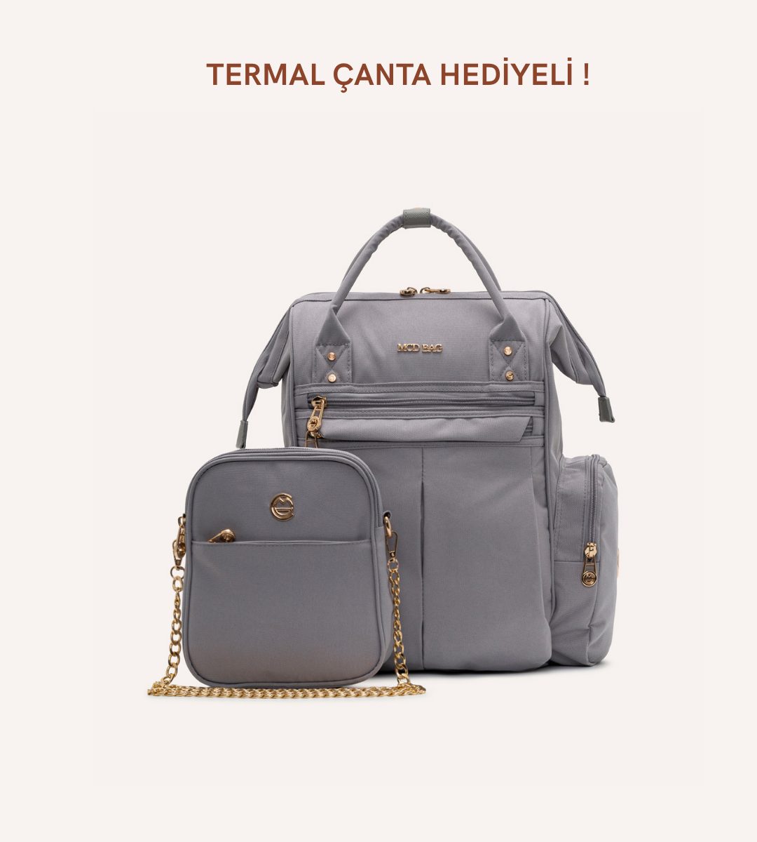 Angel Pastel Gri Kumaş Bebek Çantası