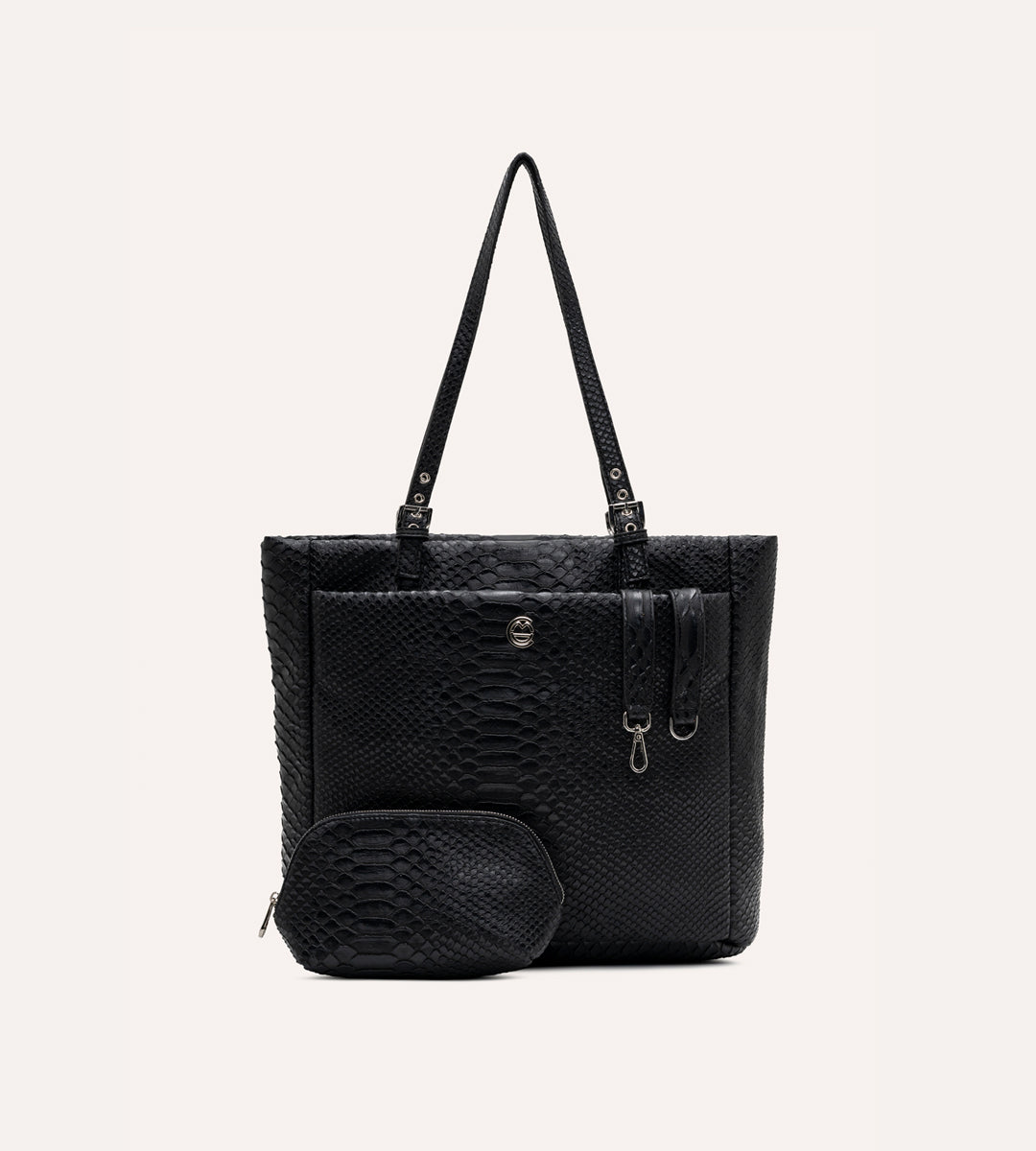 Minore Siyah Y. Deri Nikel Bebek Çantası