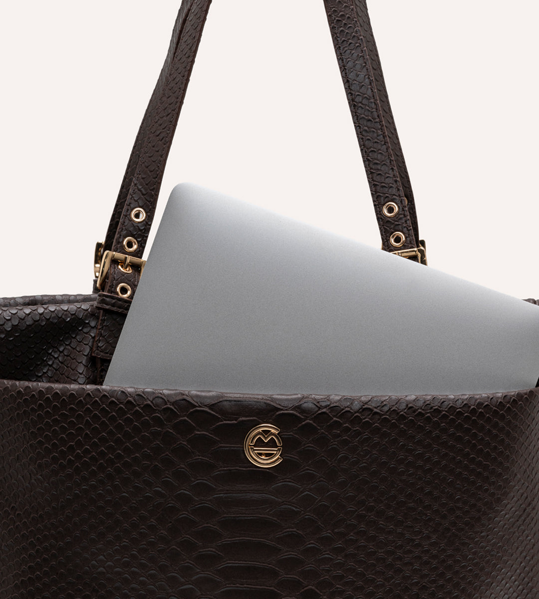 Minore Kahverengi Y. Deri Gold Bebek Çantası